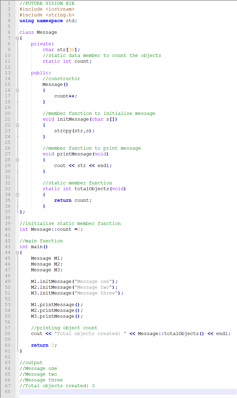 Program to count Number of Objects