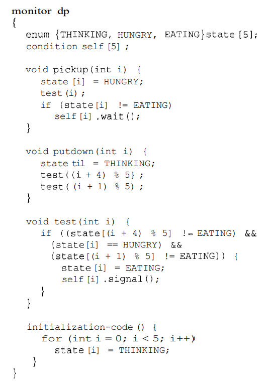 A monitor solution to the dining-philosopher problem.