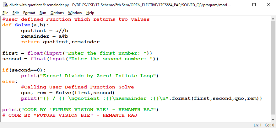 ANSWER SCRIPT - 17CS664 - PYTHON APPLICATION PROGRAMMING