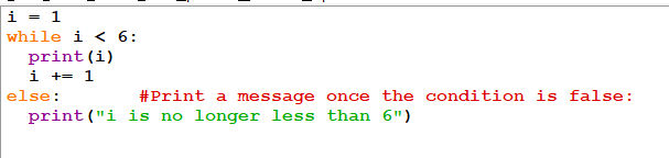 Fig 1.11: Use of Else in while statement