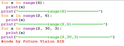 Fig 4.8: range function Demonstartion